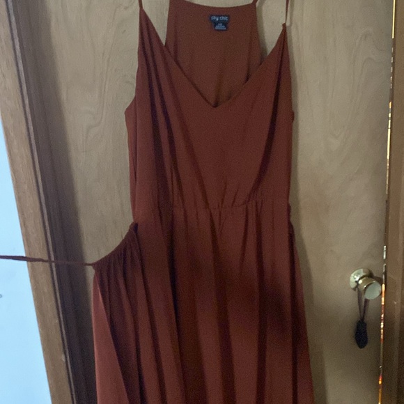 City Chic tie-front maxi column dress - Picture 8 of 8